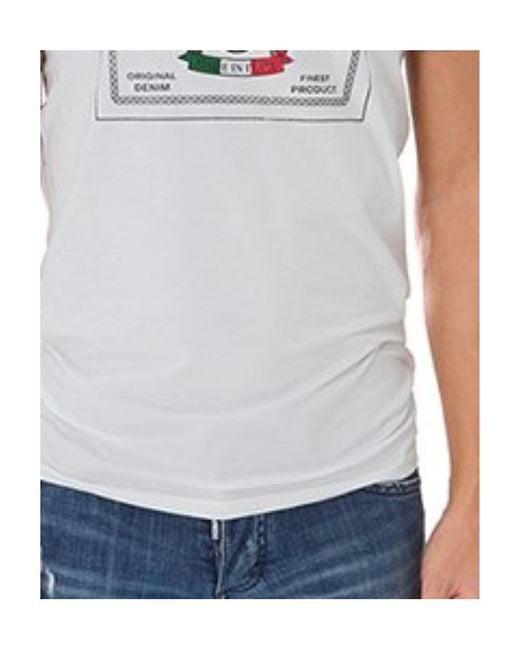 Armani Jeans White Logo Details T-Shirt for men