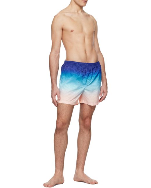 Casablanca Blue Jacquard Gradient Swim Shorts for men