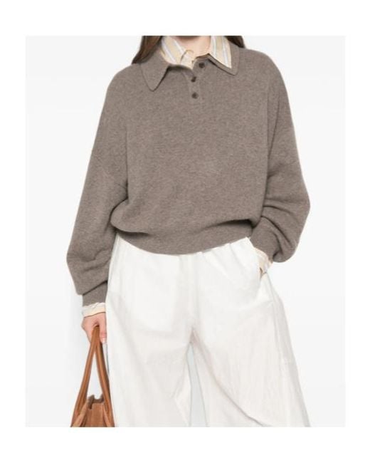 Lisa Yang Brown Knitted Polo Shirt