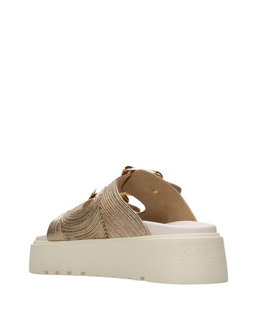 Casadei White Platform Slippers