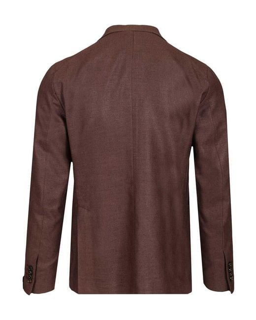 Tagliatore Brown Single-Breasted Long-Sleeved Jacket for men