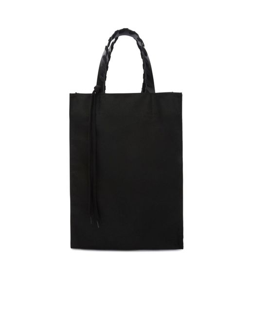 Palm Angels Black Logo Printed Lace-Up Detailed Tote Bag
