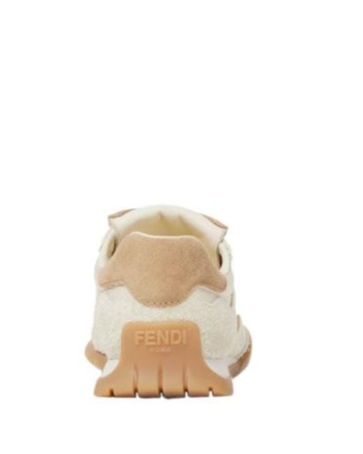 Fendi White Wave Pulse Low-Top Sneakers