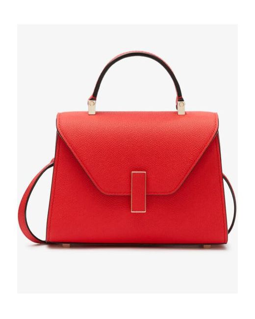 Valextra Red Iside Foldover Micro Crossbody Bag