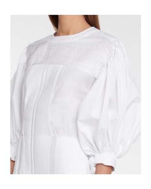 Jil Sander White Cotton Midi Dress