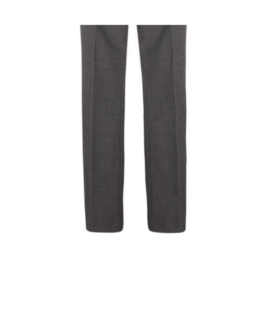 Boss Gray Unpleated Casual Pants for men