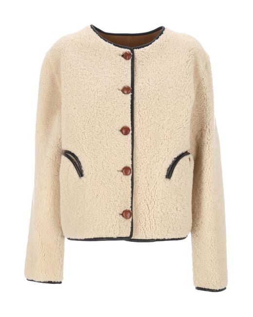 Blazé Milano Natural Button-Fastening Shearling Jacket