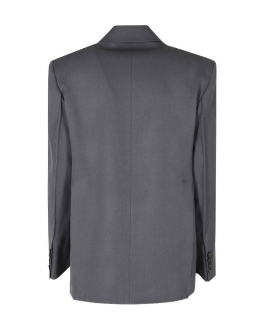 Erika Cavallini Semi Couture Gray Double-Breasted Blazer