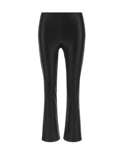 Stouls Black Leather Trumpet Nine-Point Skinny Pants