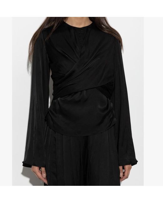 Isabel Marant Black Long Sleeve Crewneck Top