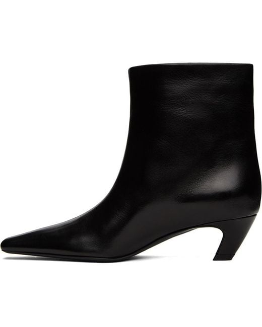Khaite Black Arizona Square-Toe Ankle Boots