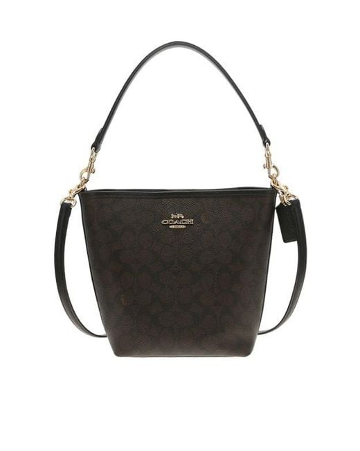 COACH Black Logo Bucket Shoulder Bag