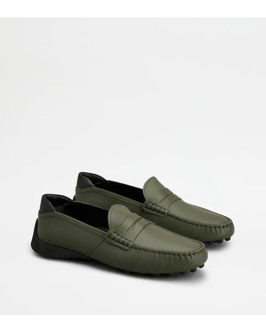 Tod's Green Round-Toe Loafers for men