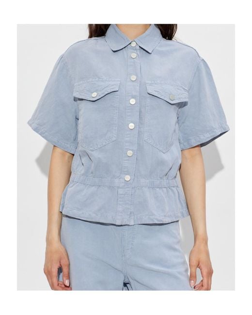 AllSaints Blue Short Sleeve Shirt