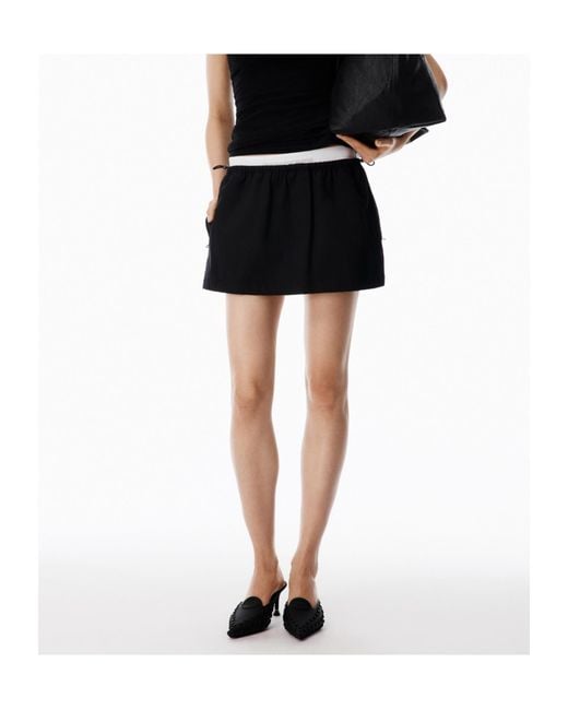 Alexander Wang Black Double Layer Waist Skirt