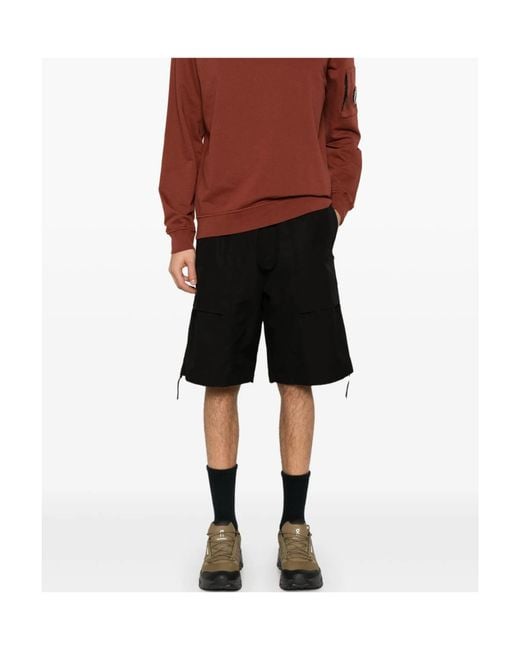 C P Company Black Cargo Hyst Utility Shorts for men