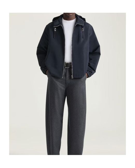 Givenchy Blue Logo Embroidered Zip-Up Windbreaker for men
