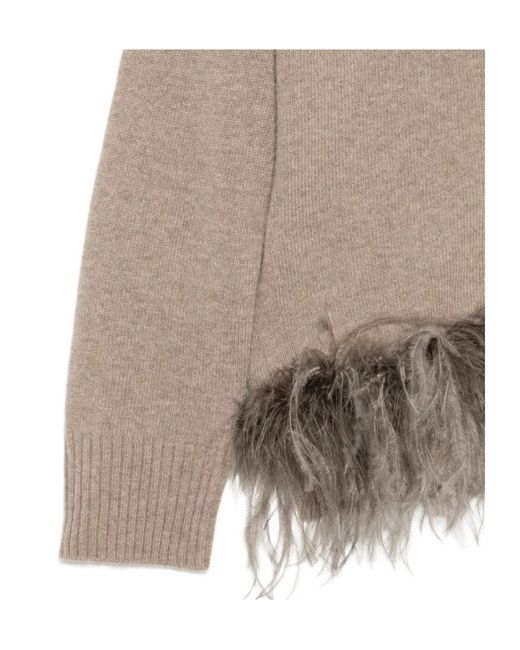 P.A.R.O.S.H. Brown Long-Sleeved Knitted Cardigan