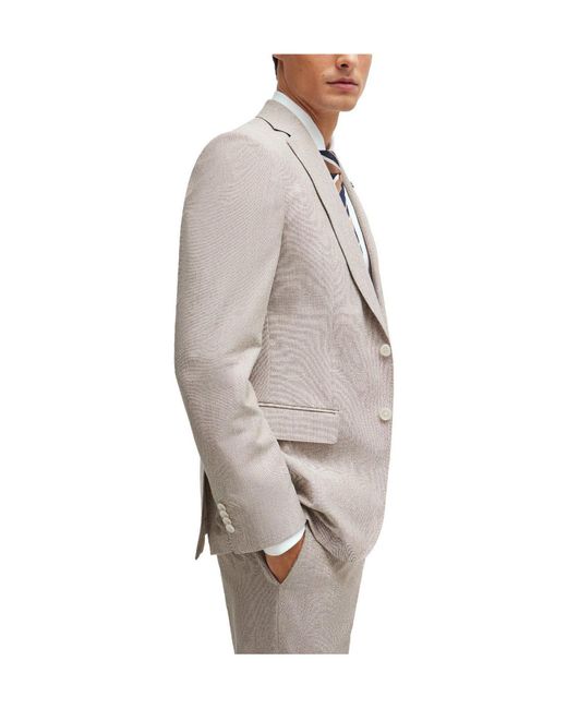 Boss Gray Single-Breasted Blazer for men