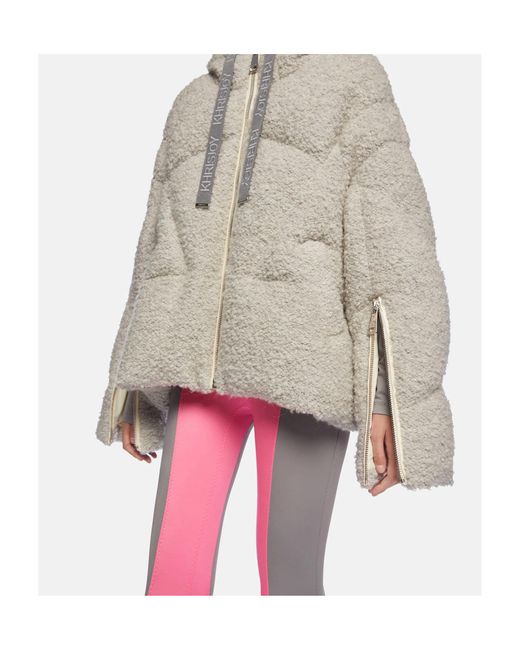 Khrisjoy Gray Bouclé Zip-Up Oversized Jacket