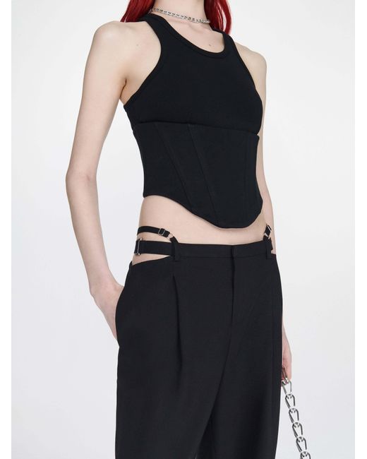 Dion Lee Black Float Corset-Style Top for men