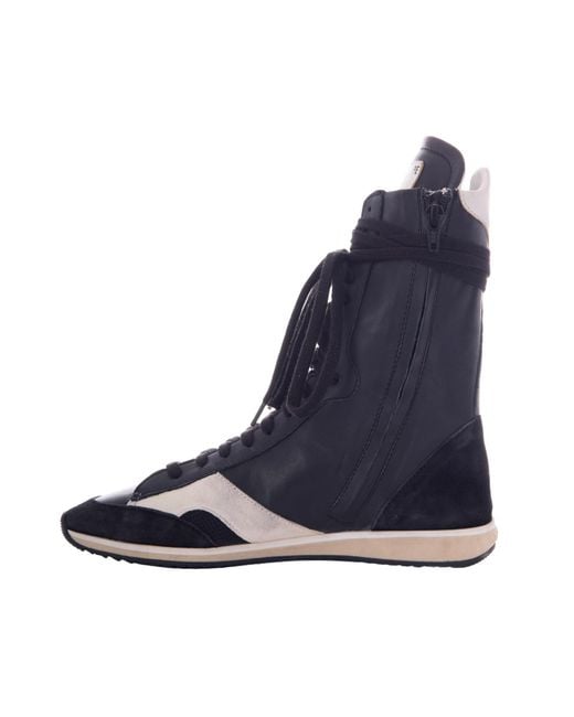 Patrizia Pepe Blue Racing Skin '93 Lace-Up Boots
