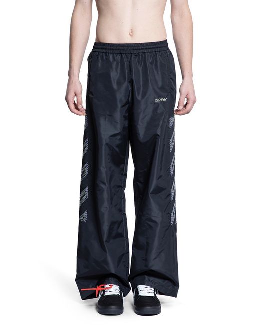 Off-White c/o Virgil Abloh Black Logo Detailed Wide Leg Pants for men