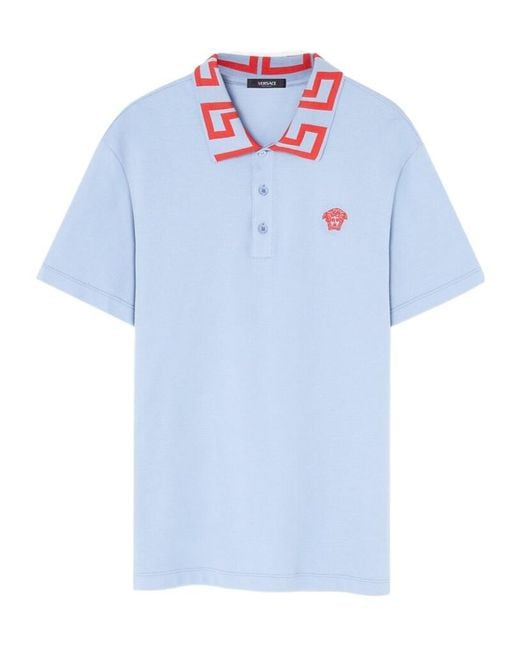 Versace Blue Meduda Polo Shirt for men