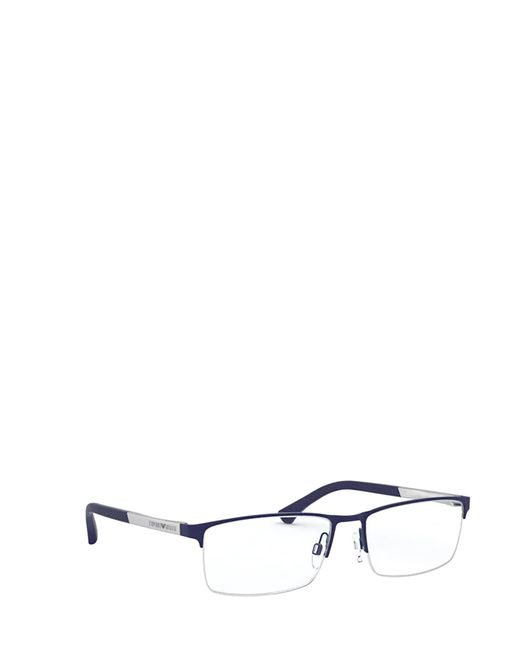 Emporio Armani White Rectangular Frame Glasses for men