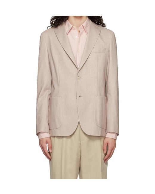 Boss Natural Single-Breasted Suit Jacket for men