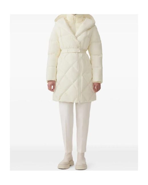 Mackage White Hooded Quilted Coat