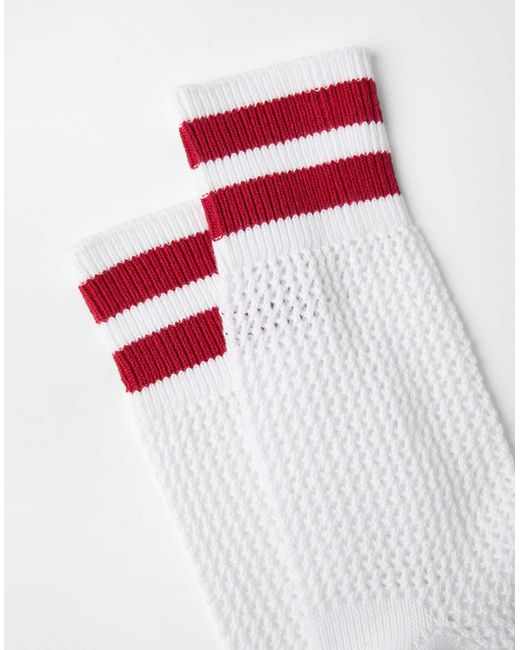 Brunello Cucinelli White Open-Knit Socks