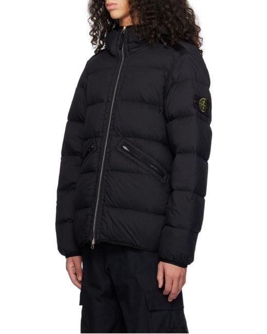 Stone Island Black Down Jackets for men