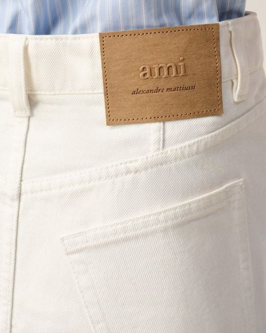 AMI Natural Ami Long Denim Skirt