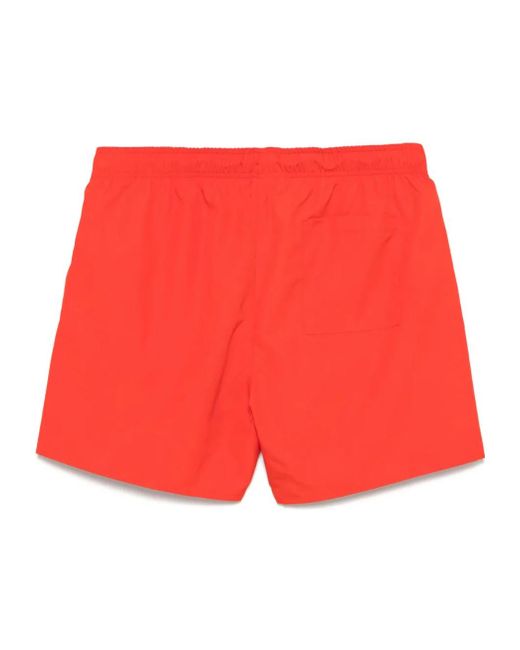 Calvin Klein Red Drawstring Swim Shorts for men