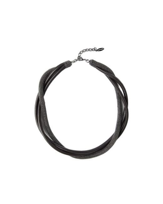 Brunello Cucinelli Metallic Precious Leather Choker