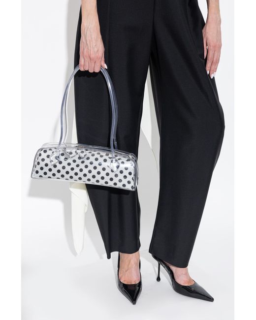 Alaïa White Alaïa Le Teckel Polka-Dot Shoulder Bag