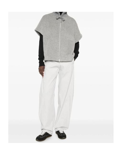 Herno White Diagonal-Pocket Trousers