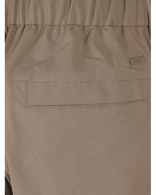 Herno Brown Pleated Cargo Shorts for men