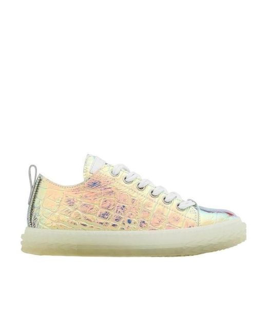 Giuseppe Zanotti Natural Crocodile Low-Cut Casual Sneakers