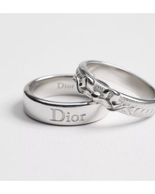 Dior White Médaillon Ring Set for men