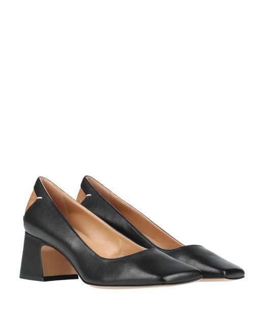 Maison Margiela Brown Two-Tone Square Toe Block Heel High Heels
