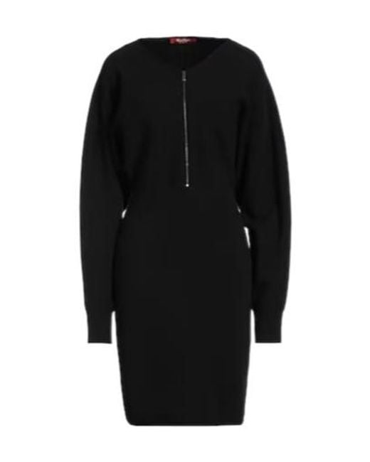 Max Mara Black Fitted Knit Dress