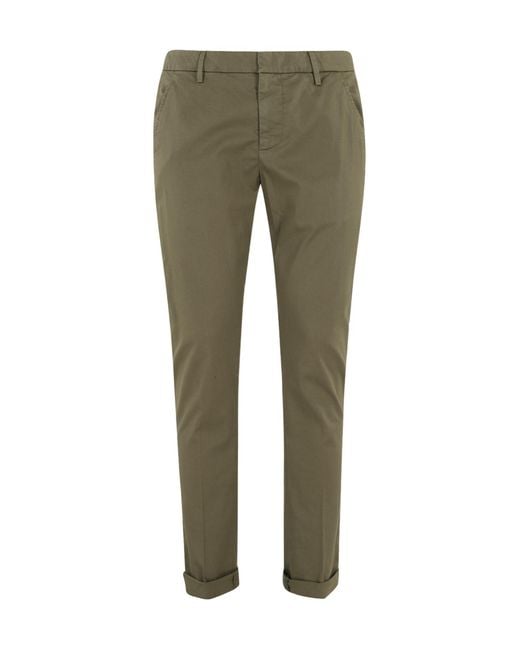 Dondup Green Cuffed Trousers for men