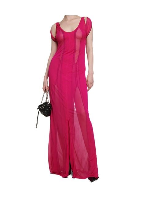 Y. Project Pink Chiffon Maxi Dress