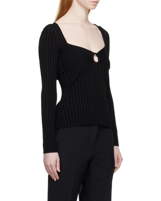 Stella McCartney Black Detailed Rib Knit Top