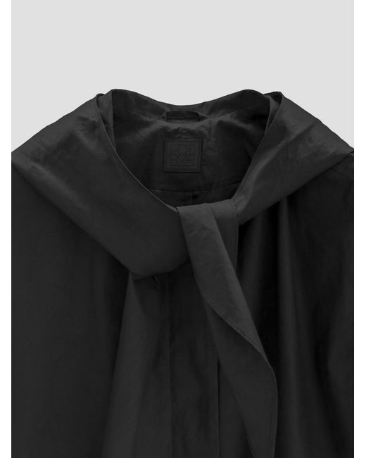 Totême  Black Totême Scarf Detailed Long Sleeved Jacket