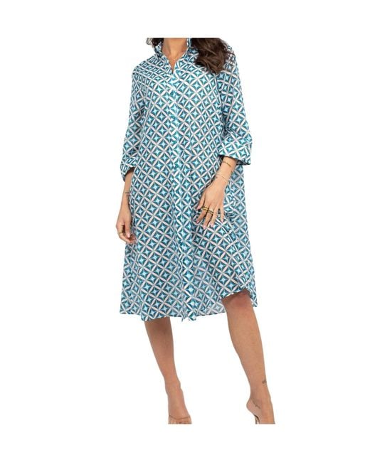 Max Mara Blue Printed Dress