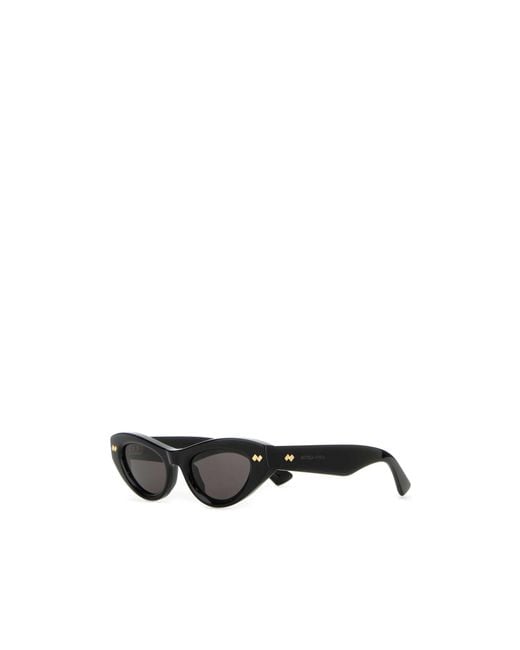 Bottega Veneta White Eyewear Cat Eye Frame Sunglasses