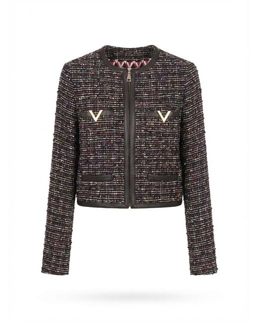 Valentino Black Logo Casual Jacket